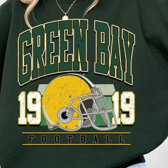 Green Bay Football Vintage Style Sweatshirt, Retro Green Bay Varsity Crewneck - Picture 2 of 5